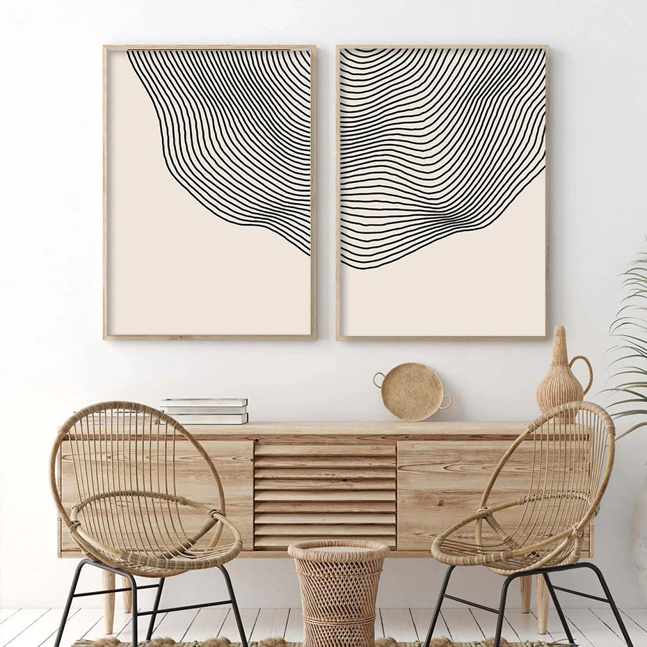 Minimalist Abstract Masterpiece Lines Print Set Size 40x60cm