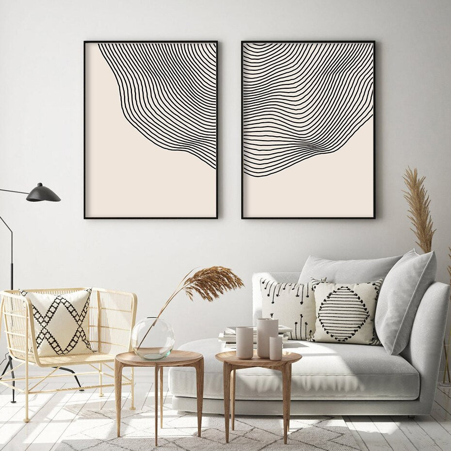 Minimalist Abstract Masterpiece Lines Print Set Size 40x60cm
