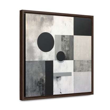 Abstract Painting White Grey Black Wall Art Circles Squares Minimalist Compositions Dark palette Industrial Style Painting Monochrome Canvas. Blue Surf Art. -6