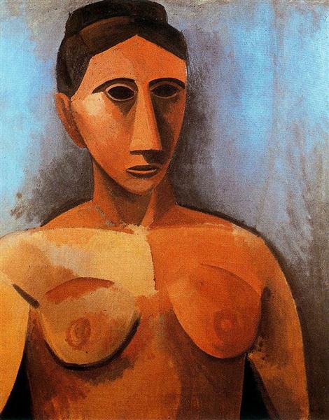 Female bust Painting by Pablo Picasso's African Period