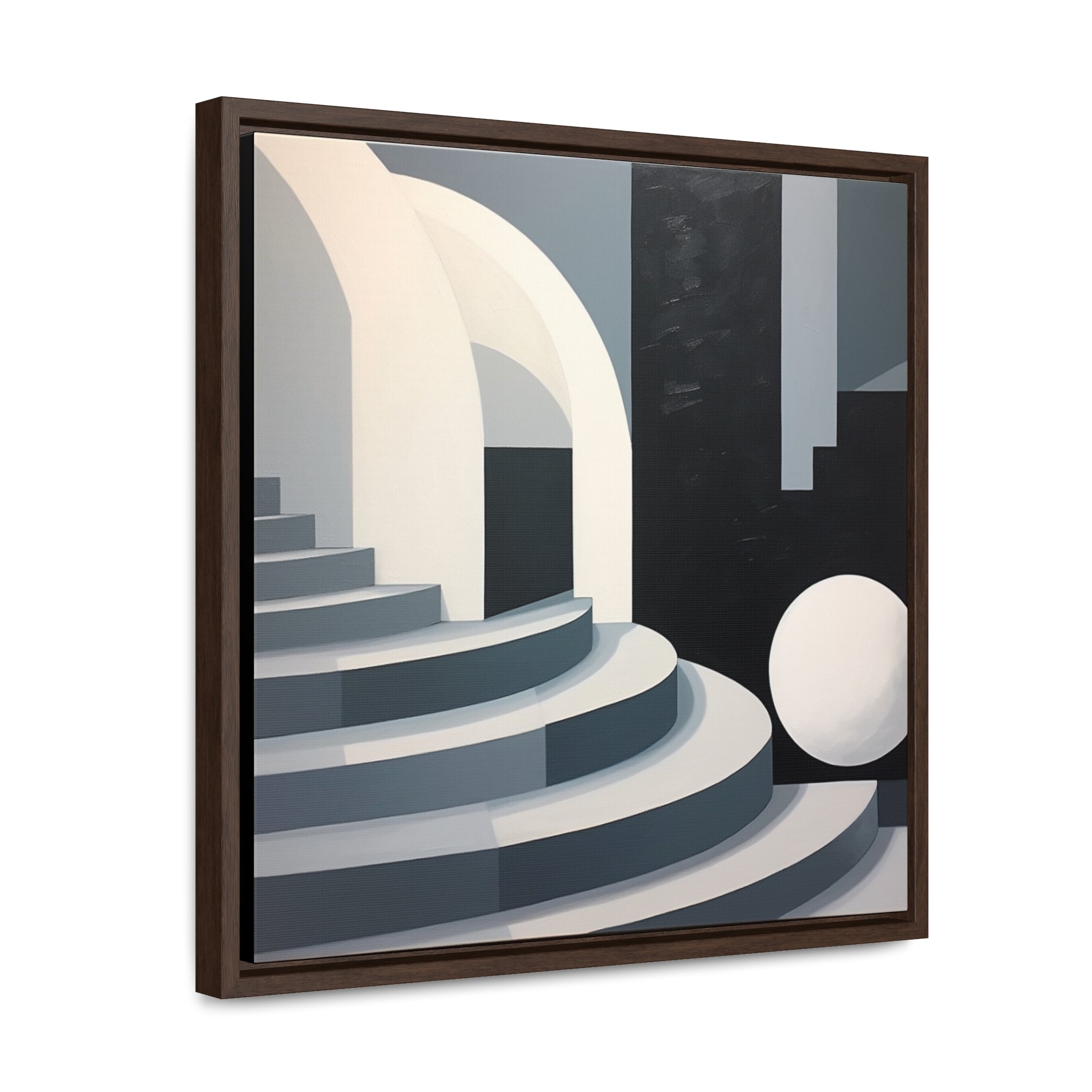 Black and White Abstract Painting Stairs Art Geometric Minimalism Art Landscape Modern Canvas Monumental Figures Bold Compositions Home Deco. Blue Surf Art