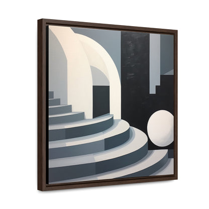 Black and White Abstract Painting Stairs Art Geometric Minimalism Art Landscape Modern Canvas Monumental Figures Bold Compositions Home Deco. Blue Surf Art