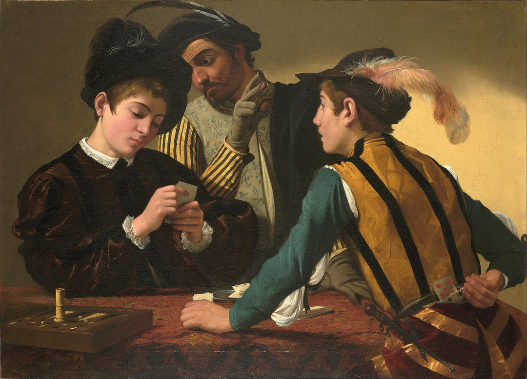 The Cardsharps Painting by Caravaggio