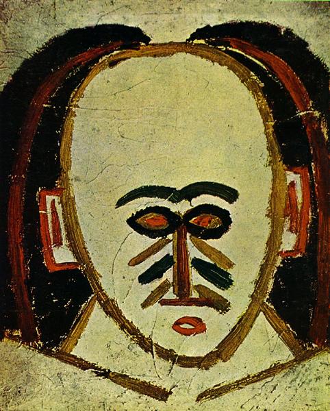 Head of a man Painting by Pablo Picasso's African Period