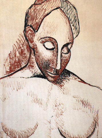 Head of woman Painting by Pablo Picasso's African Period