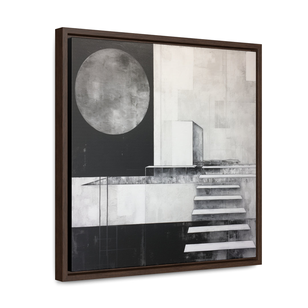 Urban Abstract Painting Large Moon Monochrome Geometry Style Realism Industrial Multilayered Modern Abstract Stairs Canvas Home Decor Art. Blue Surf Art .com -6