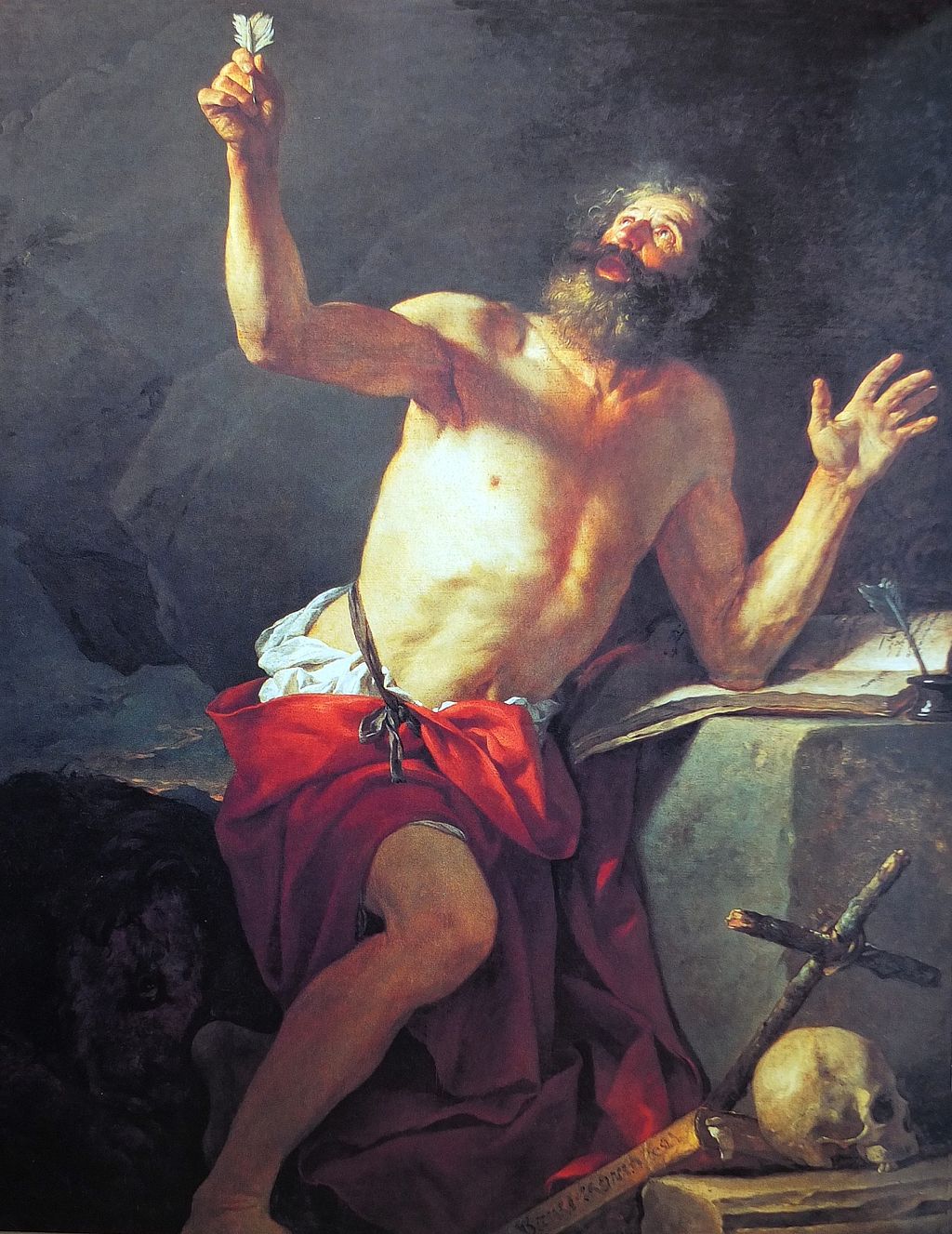 Museum-quality oil reproduction of Saint Jerome Hears the Trumpet of Judgment by Jacques-Louis David. Custom sizes, photo preview, worldwide delivery.