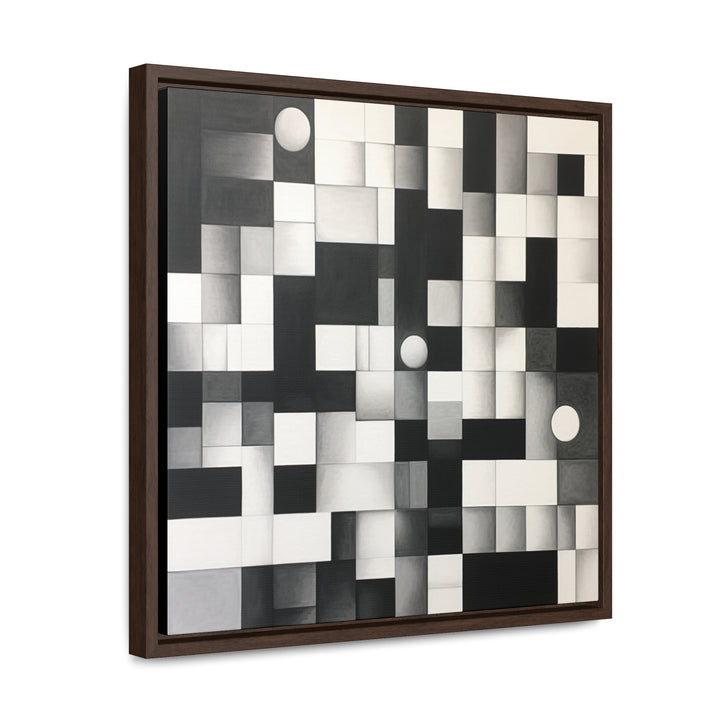 Abstract Composition Art Squares Black and White Pixelated Realism Style, Overlapping Shapes Interactive artwork Home Modern Art Decor. Blue Surf Art .com -6