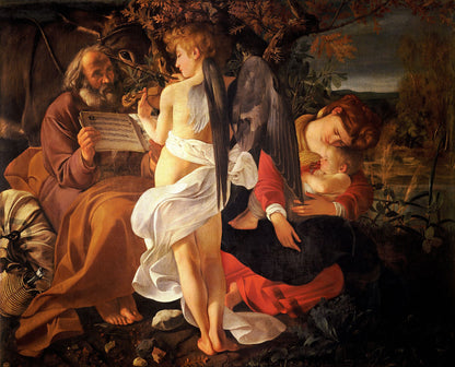Rest on the Flight into Egypt Painting by Caravaggio