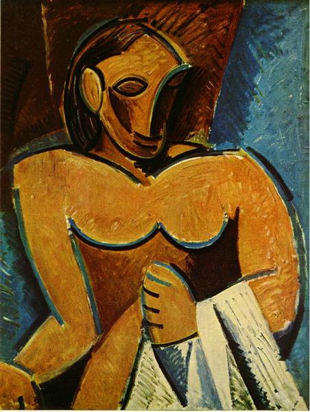 Nude with towel Painting by Pablo Picasso's African Period