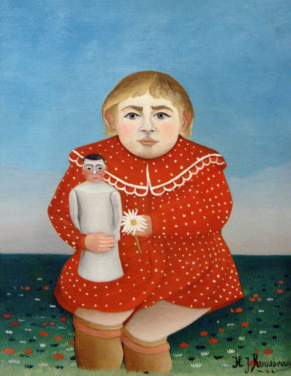 Child with Doll (1906) Henri Rousseau Wall Art Gift Canvas Art Painting