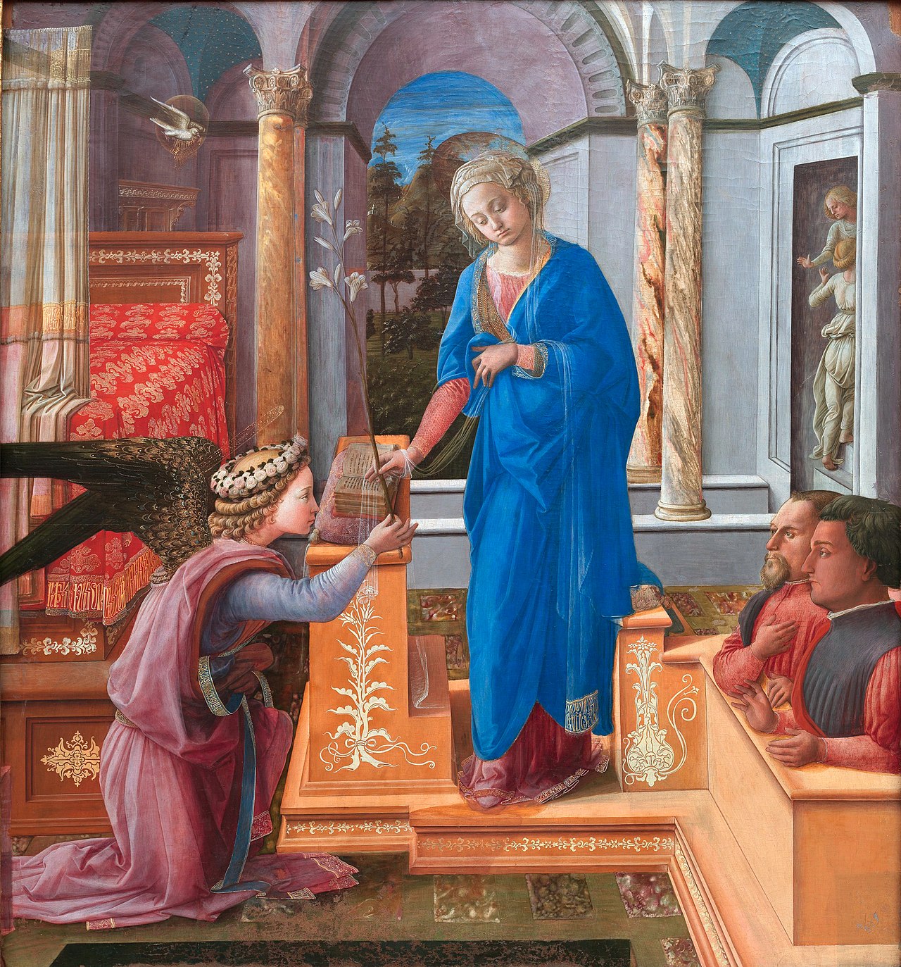 Annunciation with Two Kneeling Donors Filippo Lippi I Museum Quality Reproduction