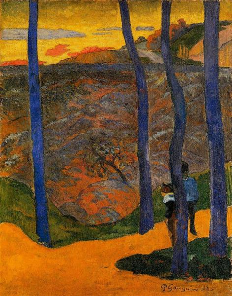 Blue trees Painting by Paul Gauguin Reproduction Oil on Canvas Art