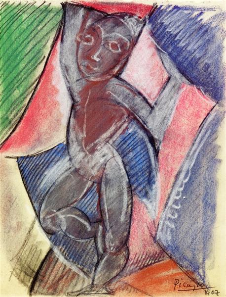 Nude with raised arms Painting by Pablo Picasso's African Period