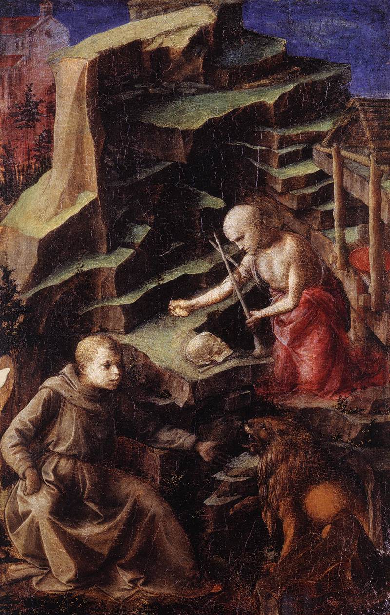 Penitent Saint Jerome with a Young Monk Filippo Lippi I Museuam Quality Reproduction