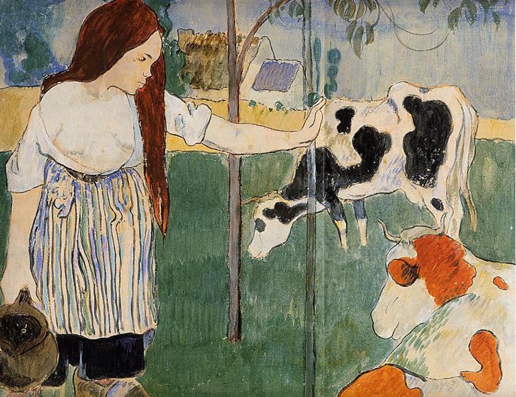 The milkmaid by Paul Gauguin Reproduction Oil on Canvas
