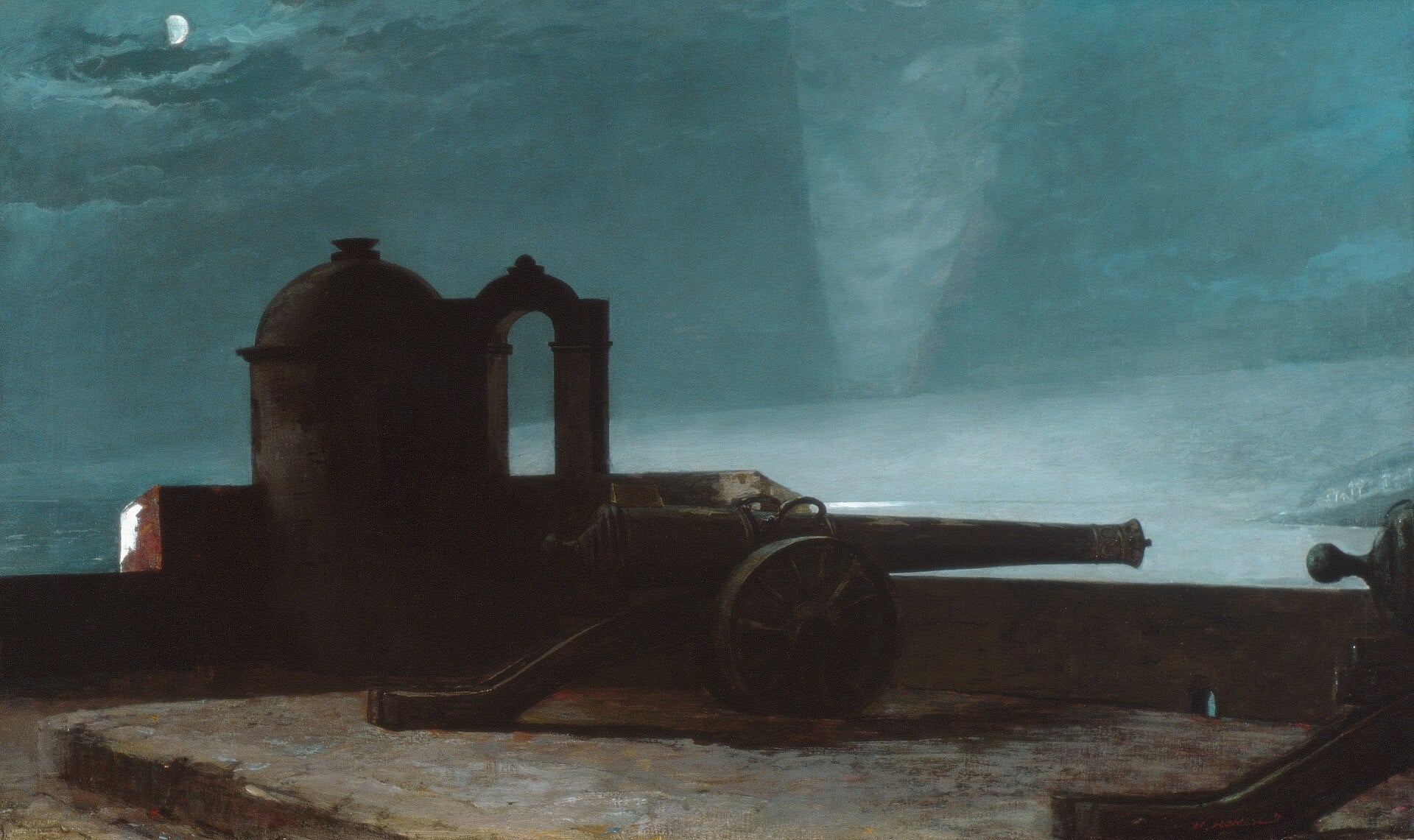 Searchlight on Harbor Entrance Santiago de Cuba Painting Winslow Homer
