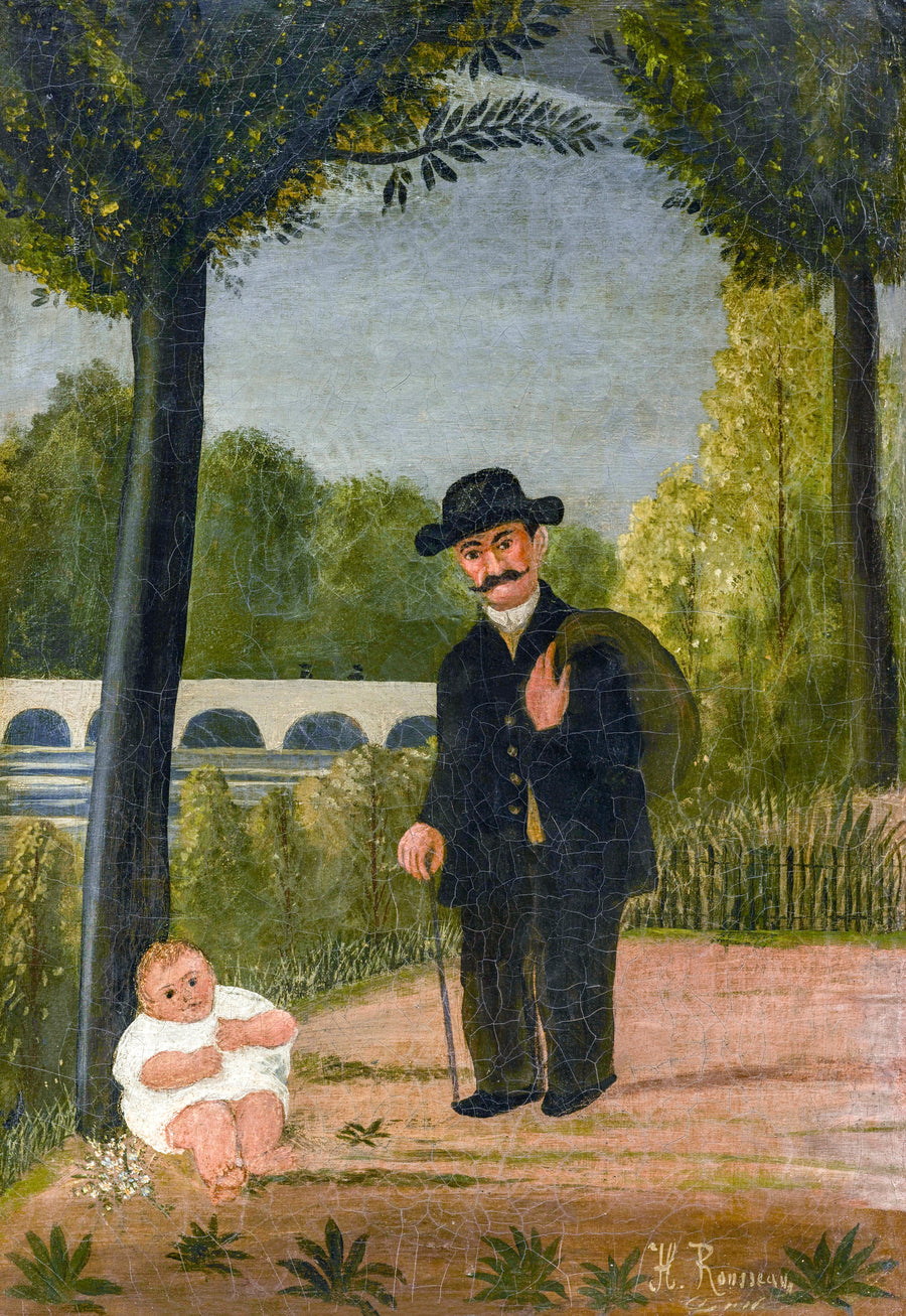 Henri Rousseau's Stroller and Child (ca. 1905–1906) Wall Art Gift Canvas Art Painting