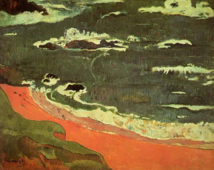 Beach at Le Pouldu by Paul Gauguin Reproduction Oil on Canvas