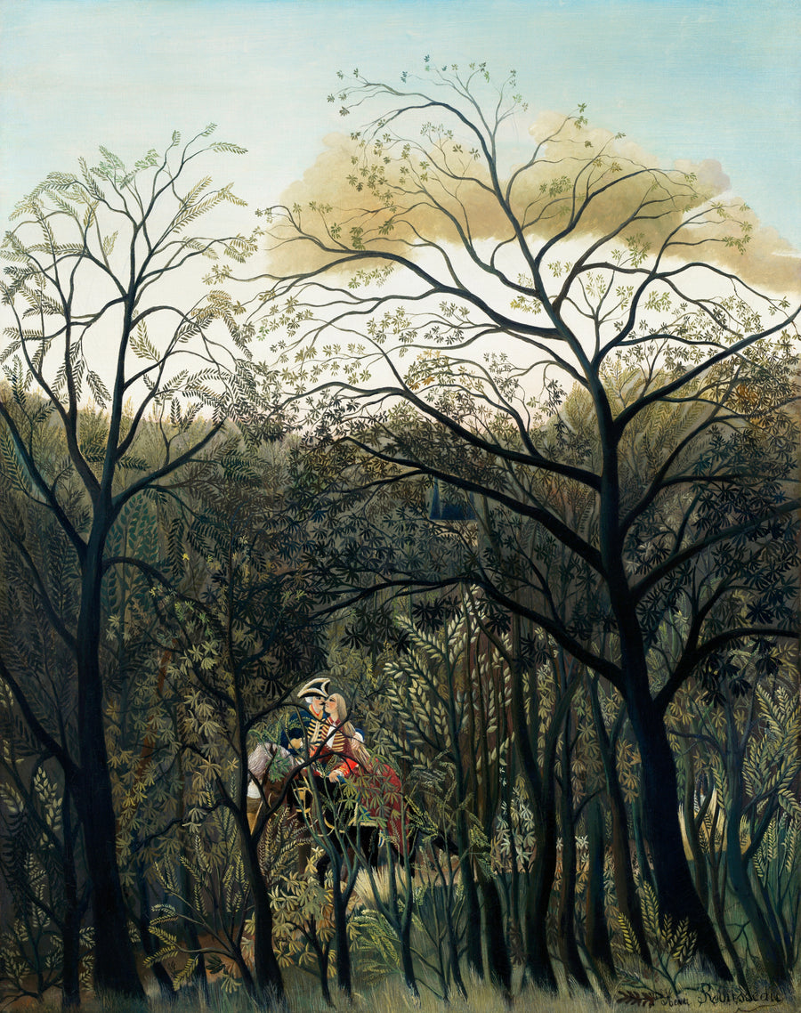 Rendezvous in the Forest (1889) Henri Rousseau Wall Art Gift Canvas Art Painting