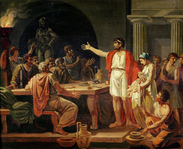 Order a hand-painted oil reproduction of Lycurgus of Sparta in Jacques-Louis David's neoclassical style. A bold tribute to law and virtue.