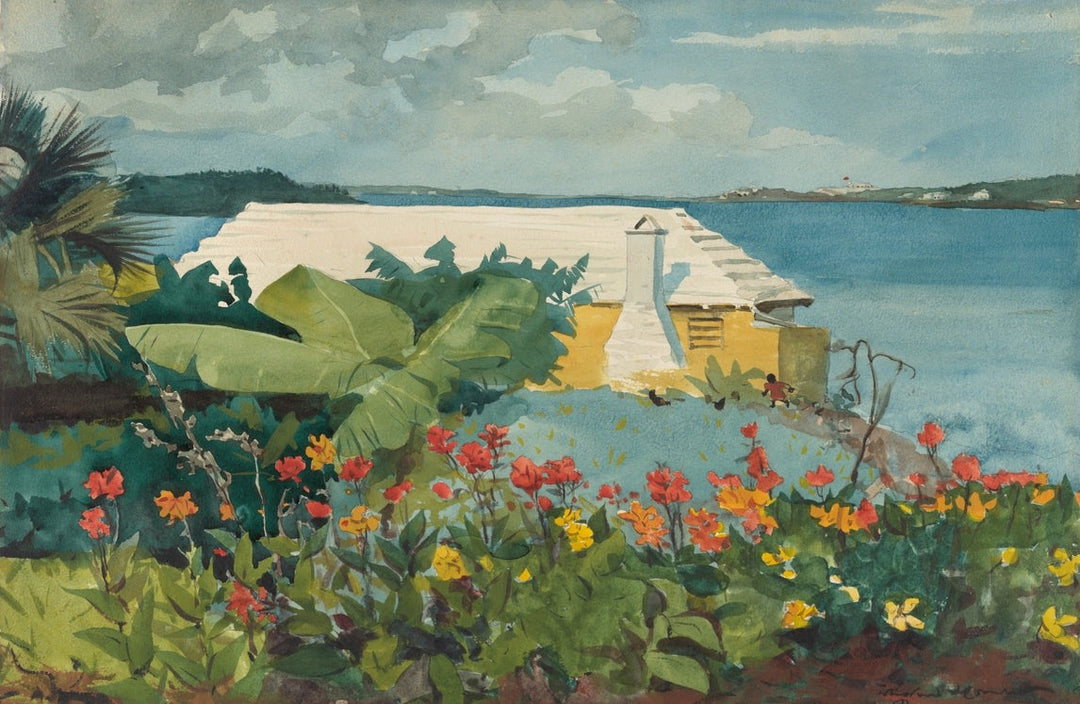 Flower Garden and Bungalow, Bermuda painting by Winslow Homer