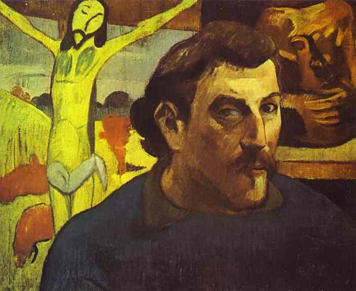 Self Portrait with the Yellow Christ Painting by Paul Gauguin Reproduction