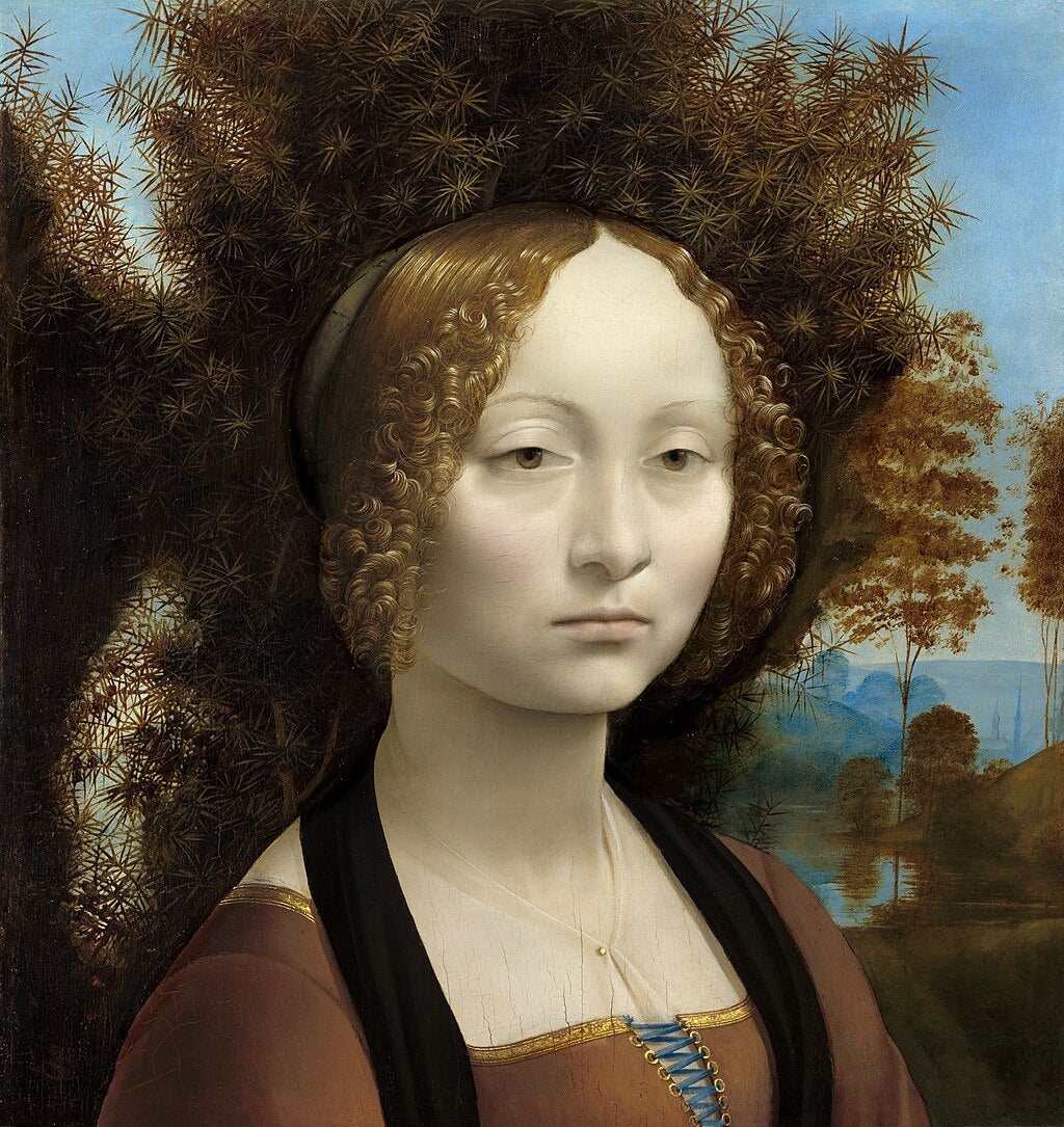 Ginevra de' Benci Painting Leonardo da Vinci - Reproduction by Blue Surf Art