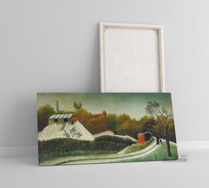 Sawmill, Outskirts of Paris (ca. 1893–1895) Henri Rousseau Wall Art Gift Canvas Art Painting