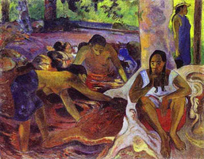 The fisherwomen of Tahiti painting by Paul Gauguin Reproduction Art