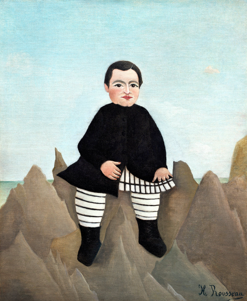 Boy on the Rocks (ca. 1895–1897) Henri Rousseau Wall Art Gift Canvas Art Painting