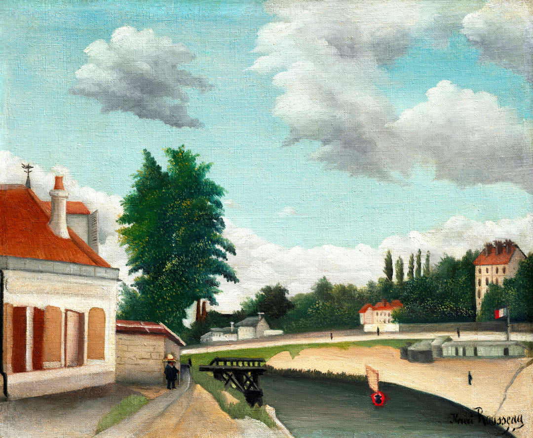 Outskirts of Paris (ca. 1897–1905) Henri Rousseau Wall Art Gift Canvas Art Painting. Blue Surf Art