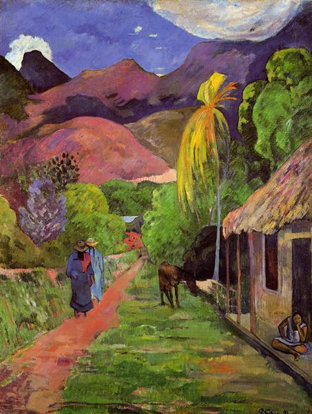 Road in Tahiti painting by Paul Gauguin Reproduction Art