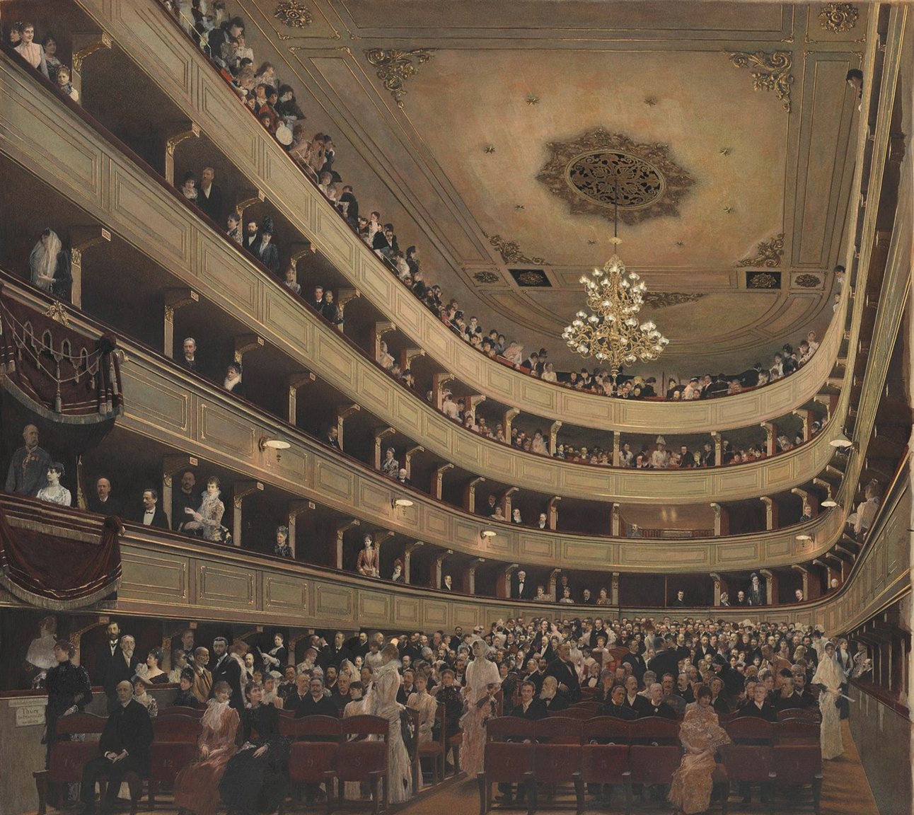  Auditorium in the Old Burgtheater Vienna (1888) painting Gustav Klimt