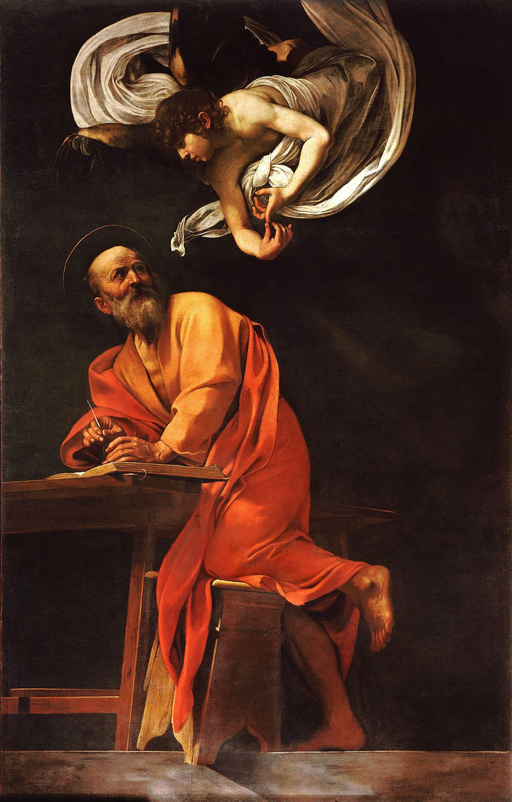 Saint Matthew and the Angel Painting by Caravaggio