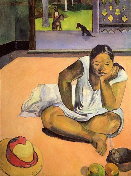 Brooding Woman painting by Paul Gauguin Reproduction Oil on Canvas