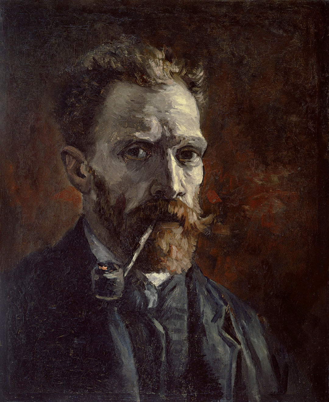 Self-Portrait with Pipe by Vincent van Gogh