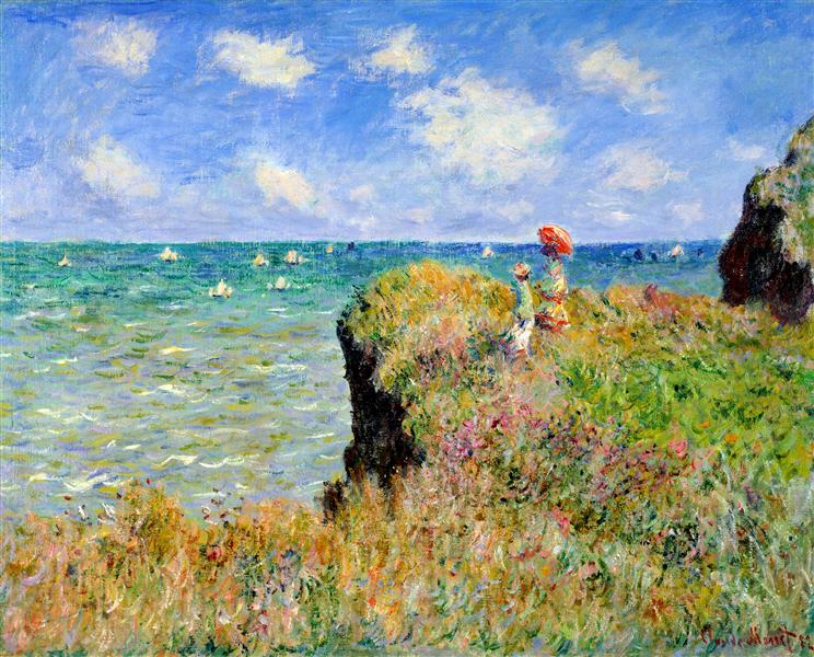 Clifftop Walk at Pourville 1882 Claude Monet Reproduction Painting