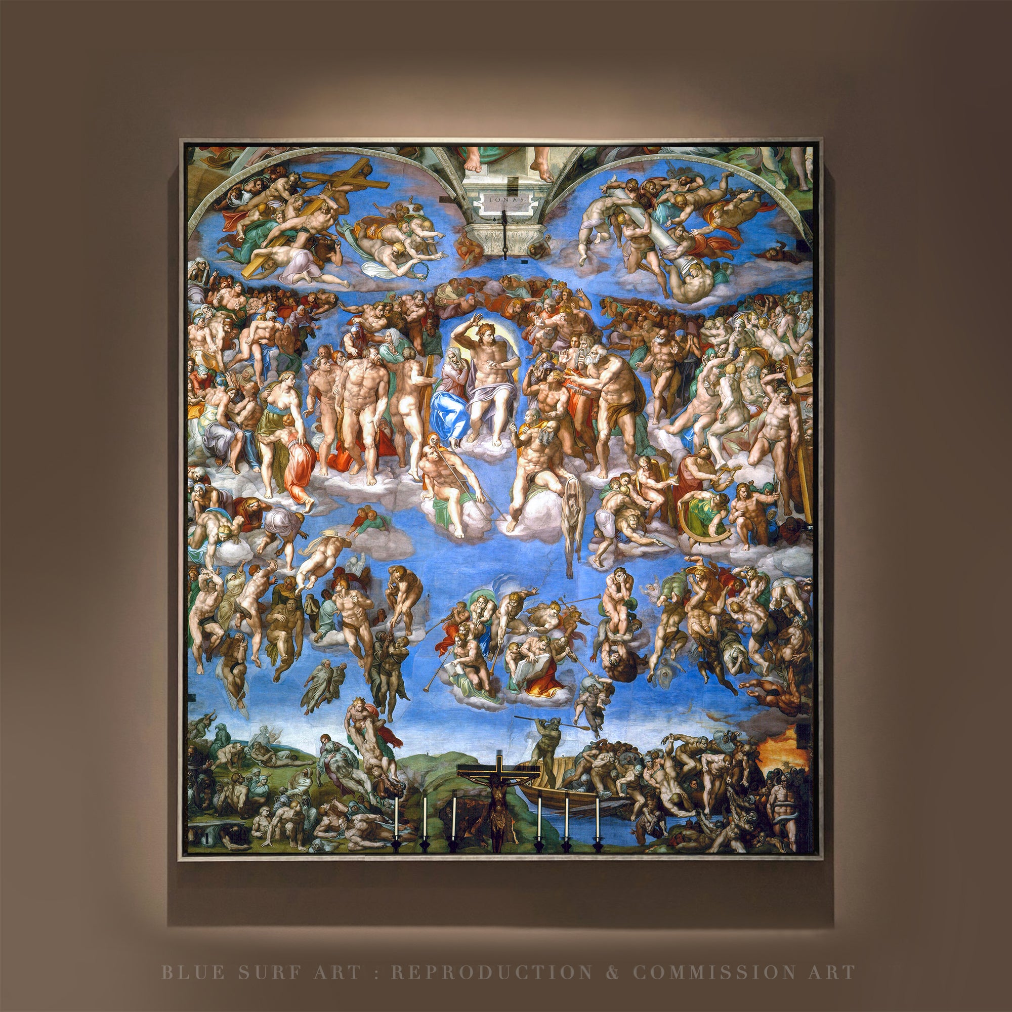 Michelangelo Buonarroti's The Last Judgment (1536-1541) Hand Painted Masterpiece Reproduction Oil Paint on Canvas Customisable Canvas Sizes