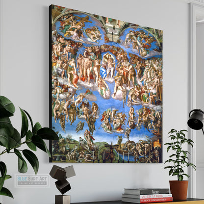 Michelangelo Buonarroti's The Last Judgment (1536-1541) Hand Painted Masterpiece Reproduction Oil Paint on Canvas Customisable Canvas Sizes