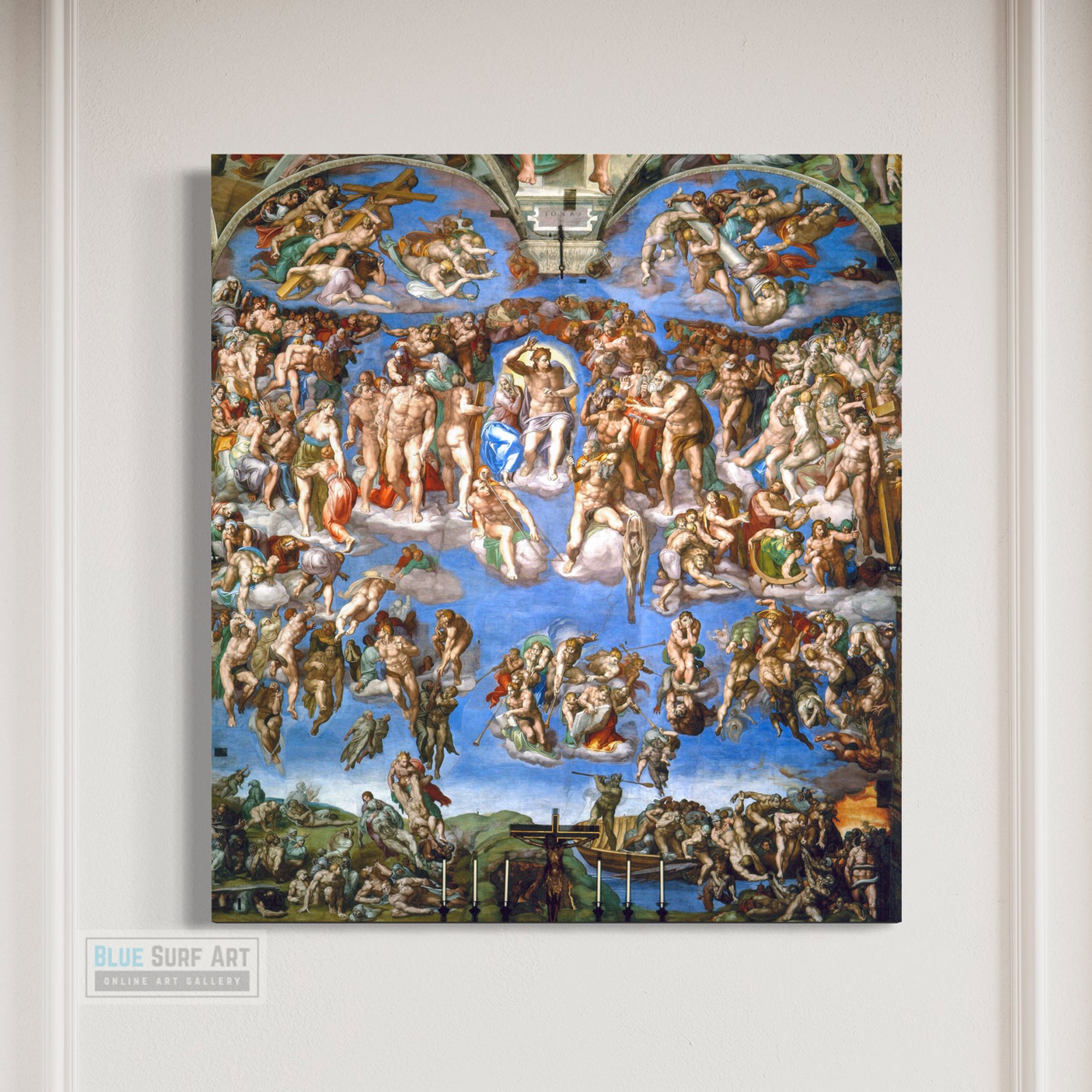 Michelangelo Buonarroti's The Last Judgment (1536-1541) Hand Painted Masterpiece Reproduction Oil Paint on Canvas Customisable Canvas Sizes