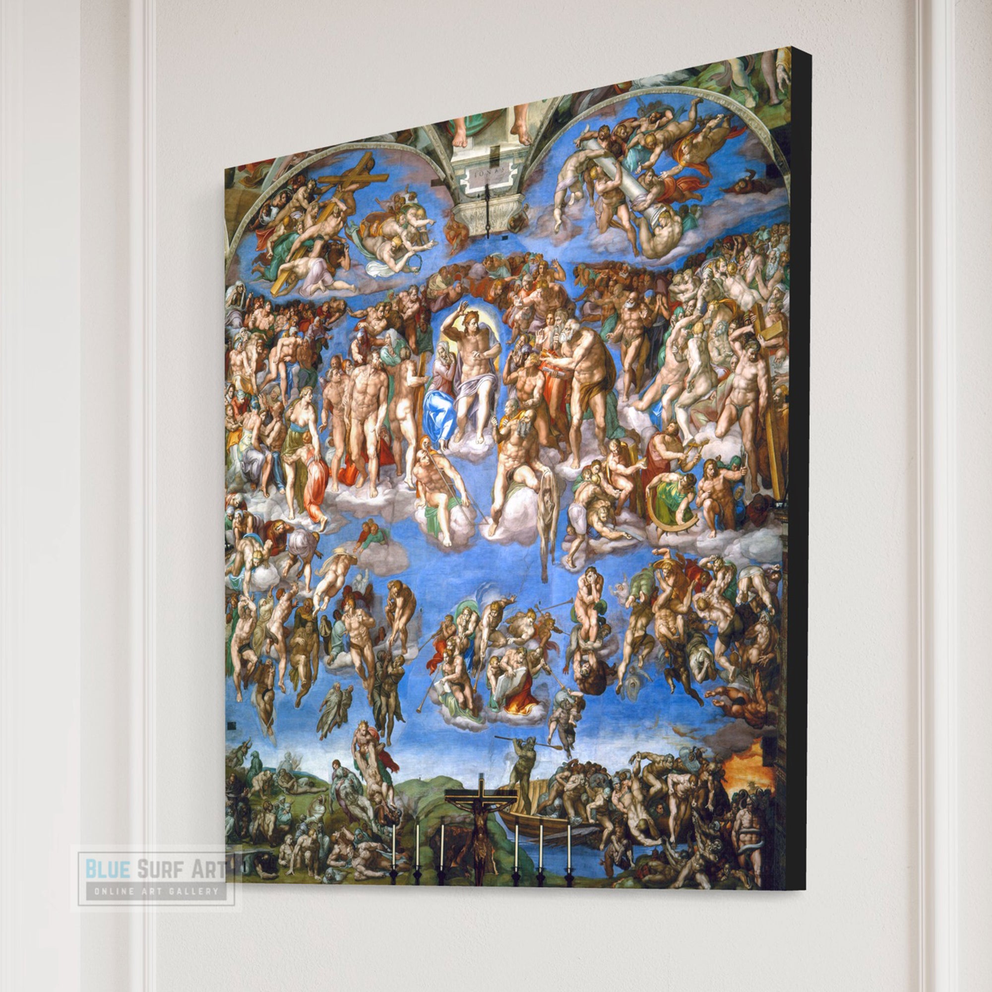 Michelangelo Buonarroti's The Last Judgment (1536-1541) Hand Painted Masterpiece Reproduction Oil Paint on Canvas Customisable Canvas Sizes