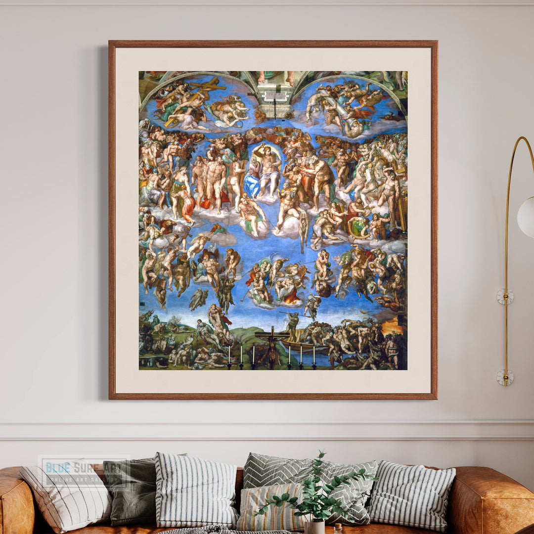 Michelangelo Buonarroti's The Last Judgment (1536-1541) Hand Painted Masterpiece Reproduction Oil Paint on Canvas Customisable Canvas Sizes