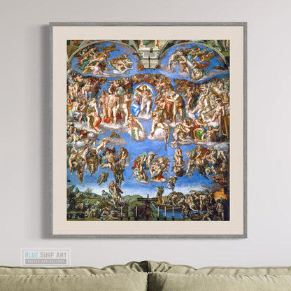 Michelangelo Buonarroti's The Last Judgment (1536-1541) Hand Painted Masterpiece Reproduction Oil Paint on Canvas Customisable Canvas Sizes