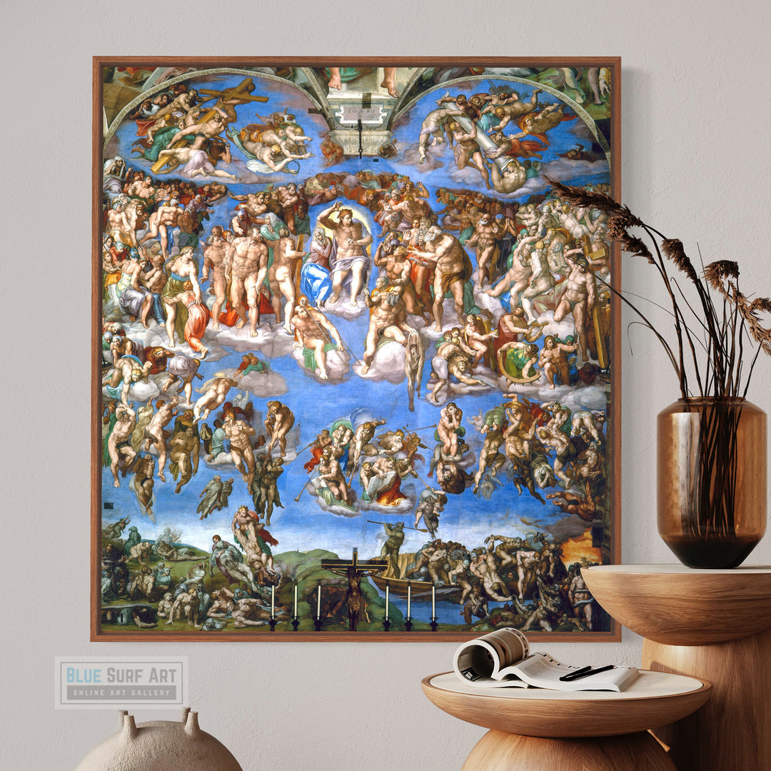 Michelangelo Buonarroti's The Last Judgment (1536-1541) Hand Painted Masterpiece Reproduction Oil Paint on Canvas Customisable Canvas Sizes