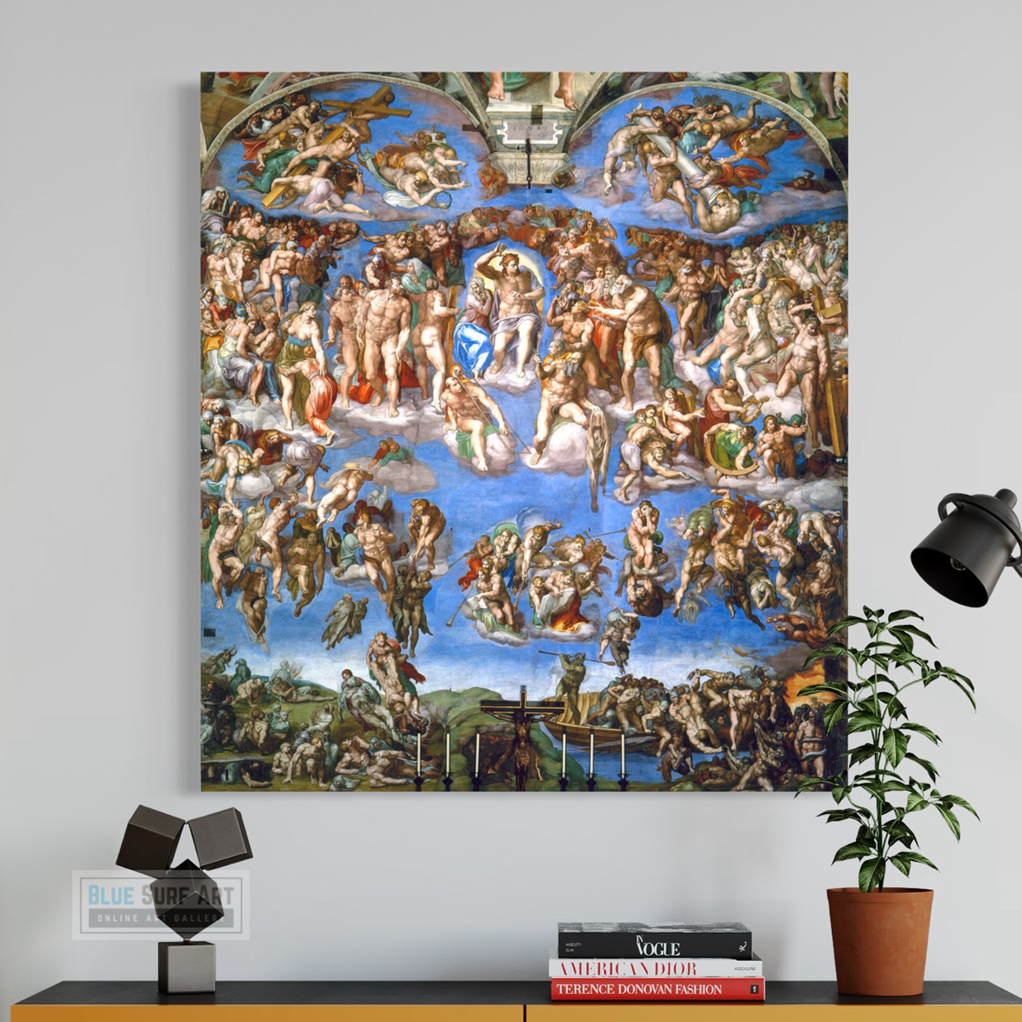 Michelangelo Buonarroti's The Last Judgment (1536-1541) Hand Painted Masterpiece Reproduction Oil Paint on Canvas Customisable Canvas Sizes