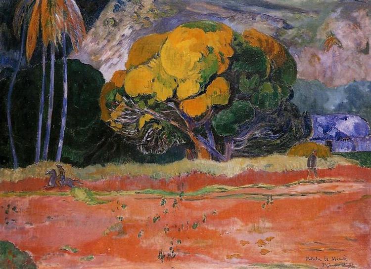 At the Foot of the Mountain painting by Paul Gauguin Reproduction Oil on Canvas