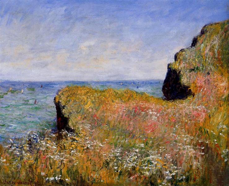 Edge of the Cliff, Pourville 1882 Claude Monet Reproduction Painting