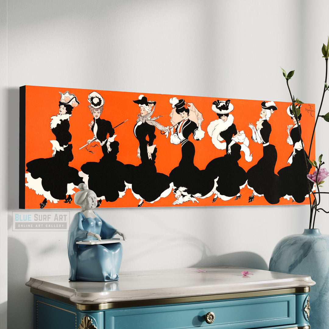 A row of daisies (1905) Hand Painted Masterpiece Reproduction Oil Paint on Canvas Customisable Canvas Sizes Modern Wall Art Orange Color Art