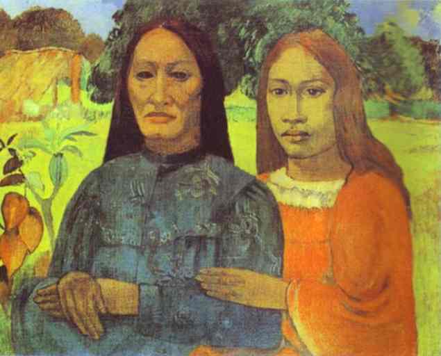 Mother and Daughter painting by Paul Gauguin Reproduction